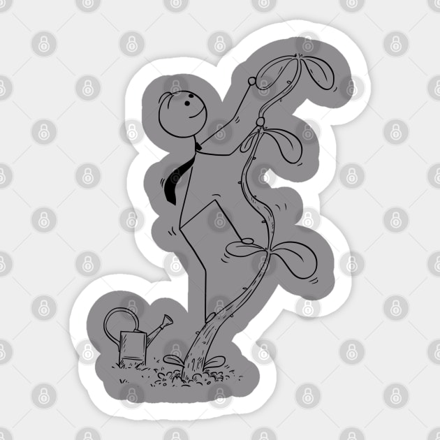 Climbing Stick Person Coffee Cup Sticker by H.E.R.  World 